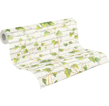 Behangrol met baksteen- en klimopmotief