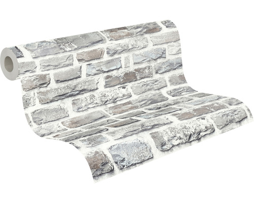 Rol behang met steenmotief