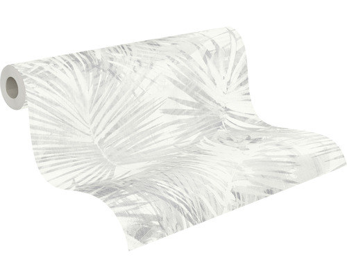 Rol behang met palmenbladdessin