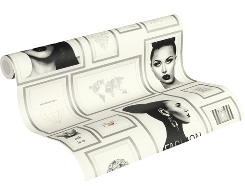 Rol behang met lijstmotieven