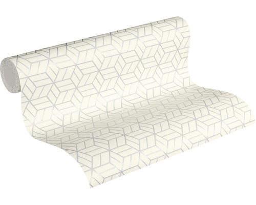 Behangrol met geometrisch kubuspatroon