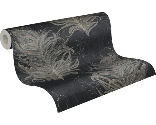 Behangrol met verenmotief