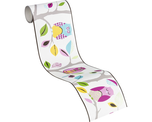 Behangrol met uilenpatroon op takken