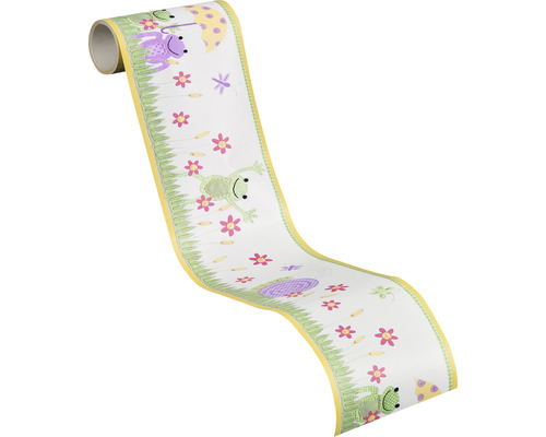 Borduur met kikker- en bloemmotief op een rol