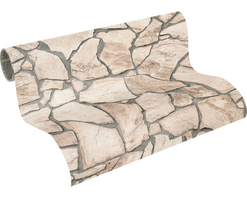 Rol behang met steenmotief