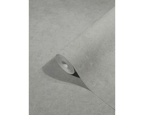 Rol grijs vliesbehang met lichte textuur