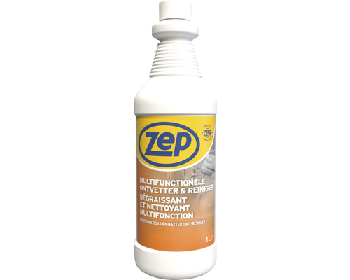 ZEP Multifunctionele ontvetter & reiniger 1000 ml Fles multifunctionele ontvetter en reiniger van Zep, 1 liter