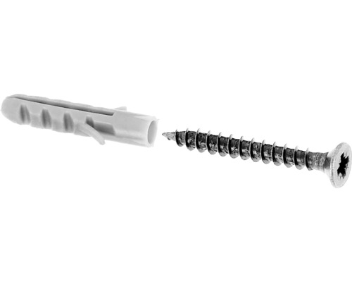 KAISERTHAL Schroeven en pluggenset Ø 3 x 25 mm verzinkt, 10 stuks Plug en schroef voor bevestiging