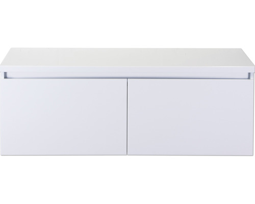 SANOX Badkamermeubelset Frozen met wastafelblad 43,6x120x45 cm wit hoogglans Wastafelonderkast met twee deuren
