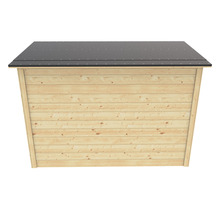Houten schuur met plat dak
