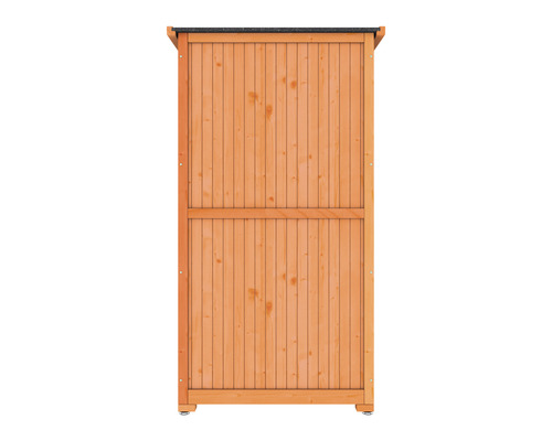 Houten tuinkast met dakleer