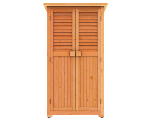Tuinkast met twee deuren en lamellen