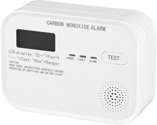 Koolmonoxidemelder met LCD-scherm en testknop