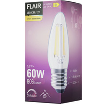 FLAIR LED lamp E27/5,5W C35 warmwit helder