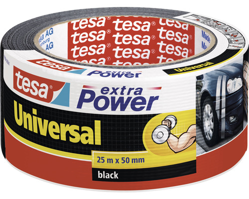 TESA Extra Power Universal zwart 25 m x 50 mm Tesa extra Power Universal duct tape, 25 meter x 50 millimeter