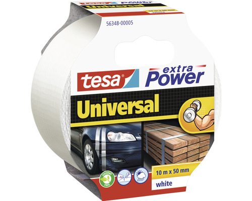 TESA Extra Power Universal reparatietape wit 10 m x 50 mm Tesa Extra Power Universal tape, 10 m x 50 mm