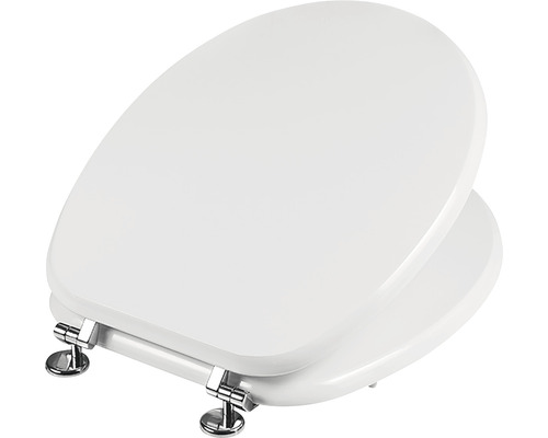 Toiletdeksel van kunststof met chromen scharnieren