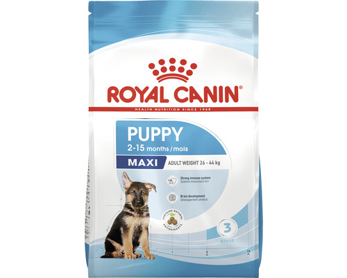 Royal Canin Maxi Puppy hondenvoer voor puppy''s tussen 2 en 15 maanden met een volwassen gewicht van 26 tot 44 kilogram