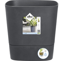 Donkergrijze kunststof plantenpot met irrigatiesysteem