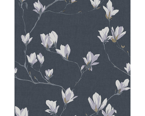 LAURA ASHLEY Vliesbehang 113355 Magnolia Grove dusky seaspray Behang met magnolia bloesems op takken