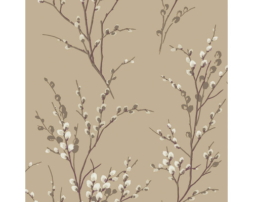 LAURA ASHLEY Vliesbehang 113358 Pussy Willow natural Behang met takkenpatroon voor wanddecoratie