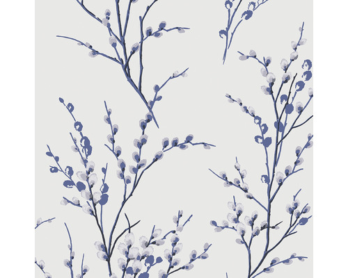 LAURA ASHLEY Vliesbehang 113360 Pussy Willow off white & midnight Behang met katjesmotief