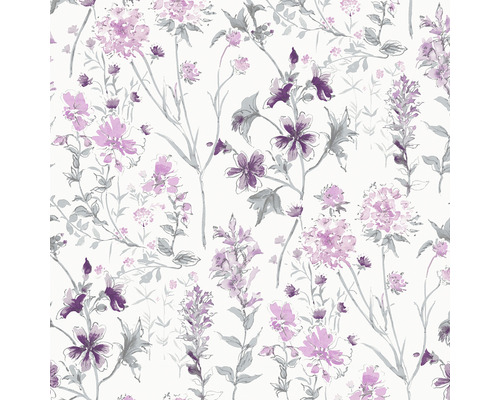 LAURA ASHLEY Vliesbehang 113362 Wild Meadow pale iris Behang met bloemmotief