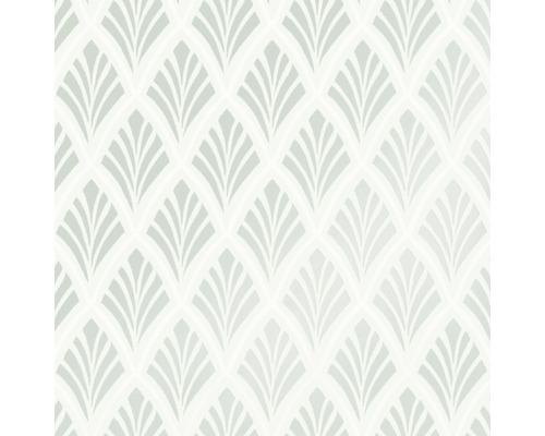 LAURA ASHLEY Vliesbehang 113376 Florin duck egg Behang met grafisch waaiermotief