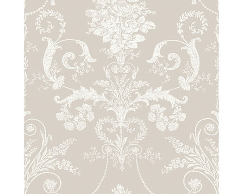 LAURA ASHLEY Vliesbehang 113378 Josette white & dove grey Behang met bloemmotief