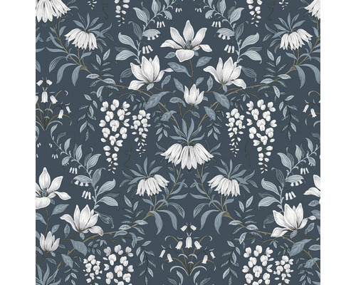 LAURA ASHLEY Vliesbehang 113404 Parterre dark seaspray Behang met bloemmotief
