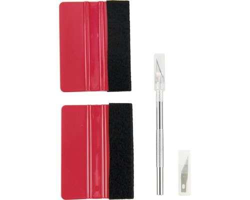 Applicatiegereedschapsset met rakel, viltcoating en mes