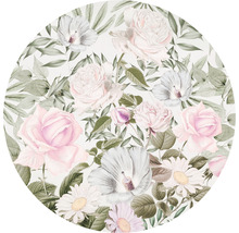 Rond bloemmotief met rozen en madeliefjes