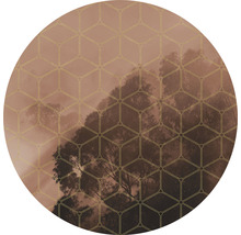 Abstracte afbeelding van een bos met een geometrisch patroon