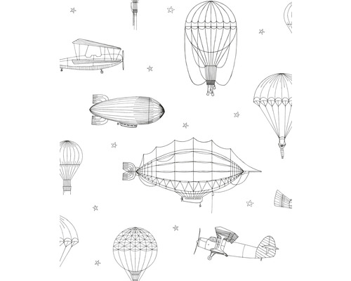 MARBURG Vliesbehang 45827 Kids Walls luchtballonnen en vliegtuigen wit