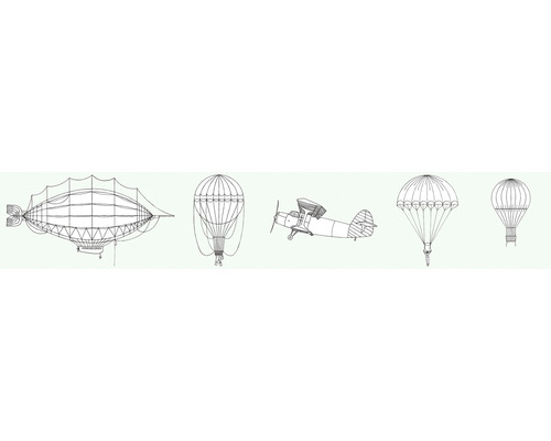 MARBURG Behangrand vlies 45826 Kids Walls luchtballonnen en vliegtuigen groen 5 m x 18 cm