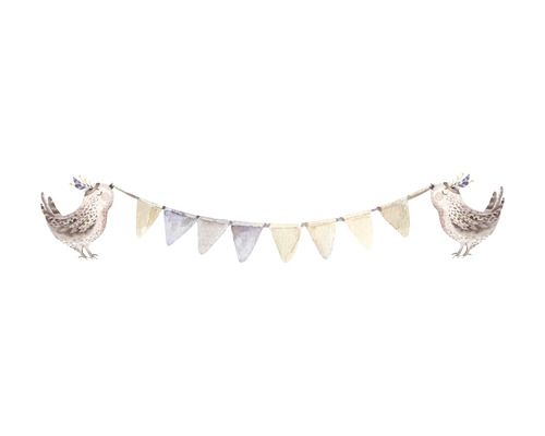 MARBURG Behangrand vlies 45855 Kids Walls vogels met slingers 5 m x 18 cm