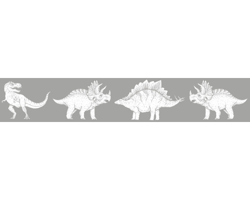 MARBURG Behangrand vlies 45804 Kids Walls dinosauriërs antraciet 5 m x 18 cm