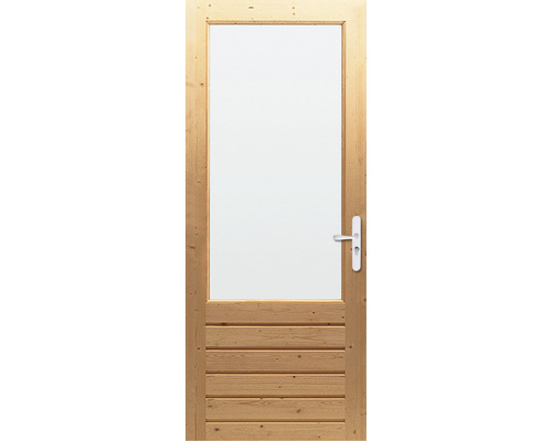 ARON Achterdeur gegrond AAD-V70 78x201,5 cm, excl. glas & accessoires Houten deur met glazen inzet en horizontale planken aan de onderkant
