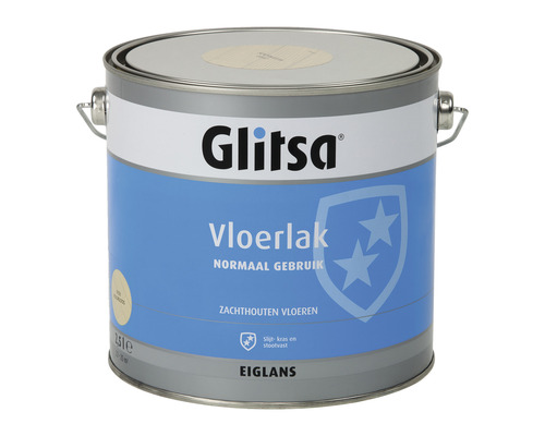 GLITSA Vloerlak acryl eiglans transparant 2,5 l Glitsa Vloerlak voor normaal gebruik, 2,5 liter blik