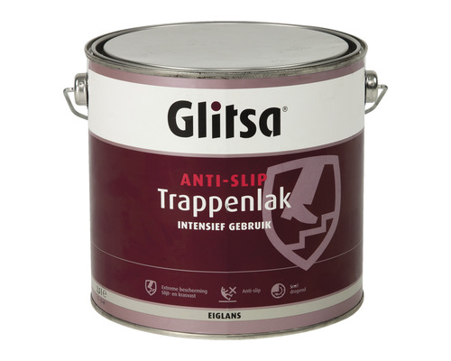 GLITSA Anti-slip trappenlak intensief gebruik acryl eiglans 2,5 l Glitsa antislip trappenlak blik
