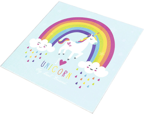 Snijplank met eenhoornmotief en regenboog