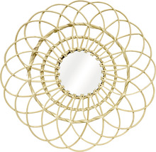 Ronde spiegel met frame van rotan