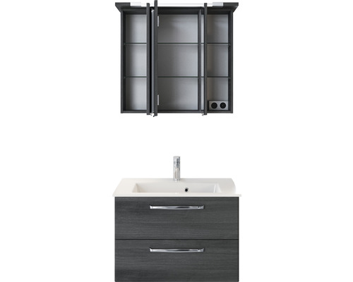 Badkamer wastafelcombinatie met spiegelkast en twee lades