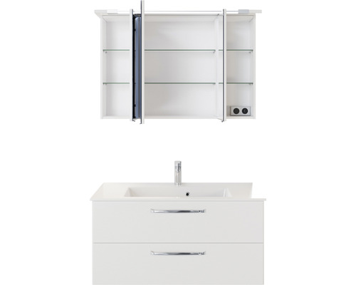 Wastafelcombinatie met spiegelkast voor de badkamer