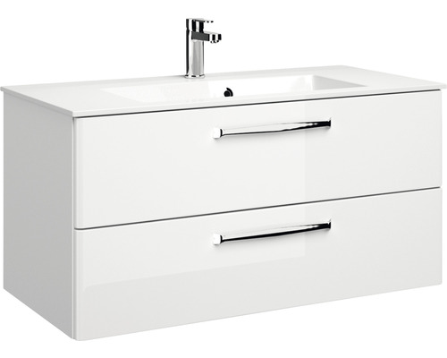 Wastafelonderkast met twee laden en opzetwastafel