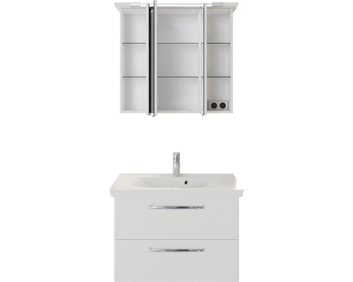 Wastafelonderkast met wastafel en spiegelkast voor de badkamer