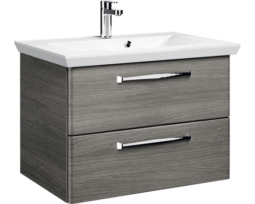 Wastafelonderkast met twee laden en opzetwastafel met kraan