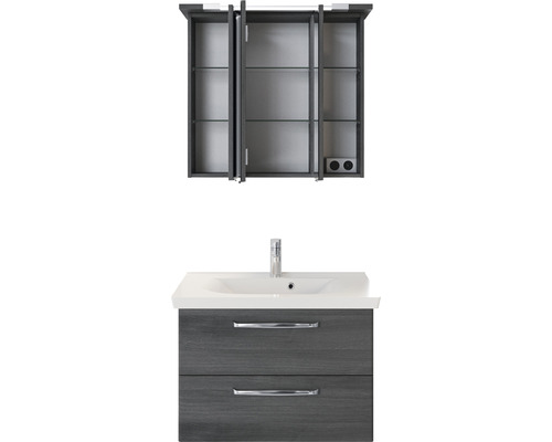 Wastafelcombinatie met wastafelonderkast, wastafel en spiegelkast voor de badkamer