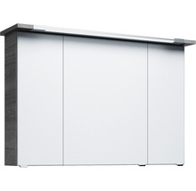 PELIPAL Badkamermeubelset Kumba met spiegelkast en wastafel 110 cm grafiet structuur horizontaal