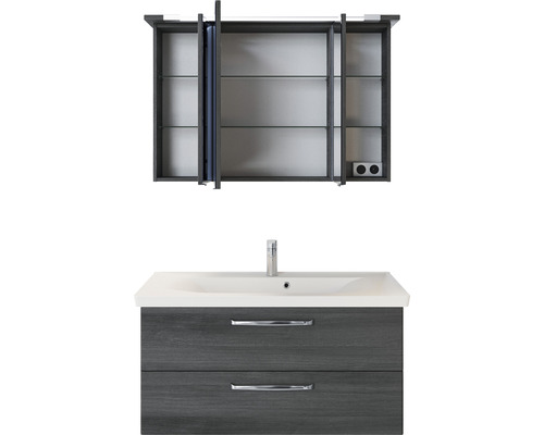 Wastafelcombinatie met spiegelkast voor de badkamer